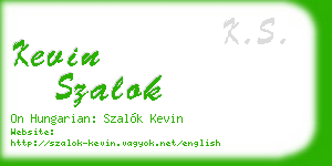 kevin szalok business card